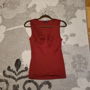 Banana Republic Dark Red knot front blouse top XSP xs petite